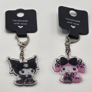 Kuromi & My Melody Lolita Style Keychains! Set of 2‎